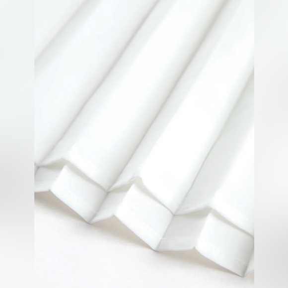 Commense Sleeveless Pleated Skirt Long Bandeau Dress Black and White Size M NEW - Picture 7 of 11